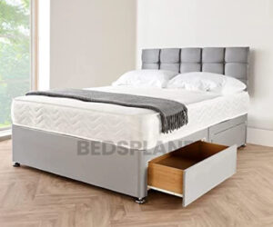 Grey Suede Divan Bed