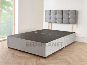 Grey Linen Divan Bed With Drawers