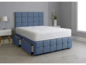 Linen Cube Alistair Divan Bed Set With Footboard And Mattress Options