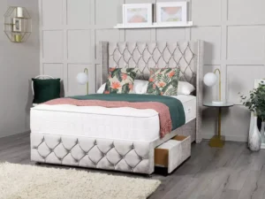 Luxor Linen Wingback Divan Bed